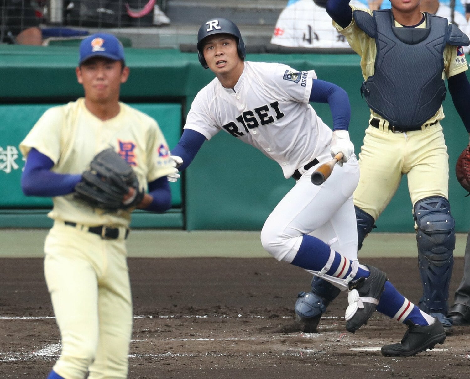 履正社高校の主砲として活躍した井上。2019年夏の甲子園では当時の星稜高・奥川（現ヤクルト）から逆転3ランを放った　©JIJI PRESS