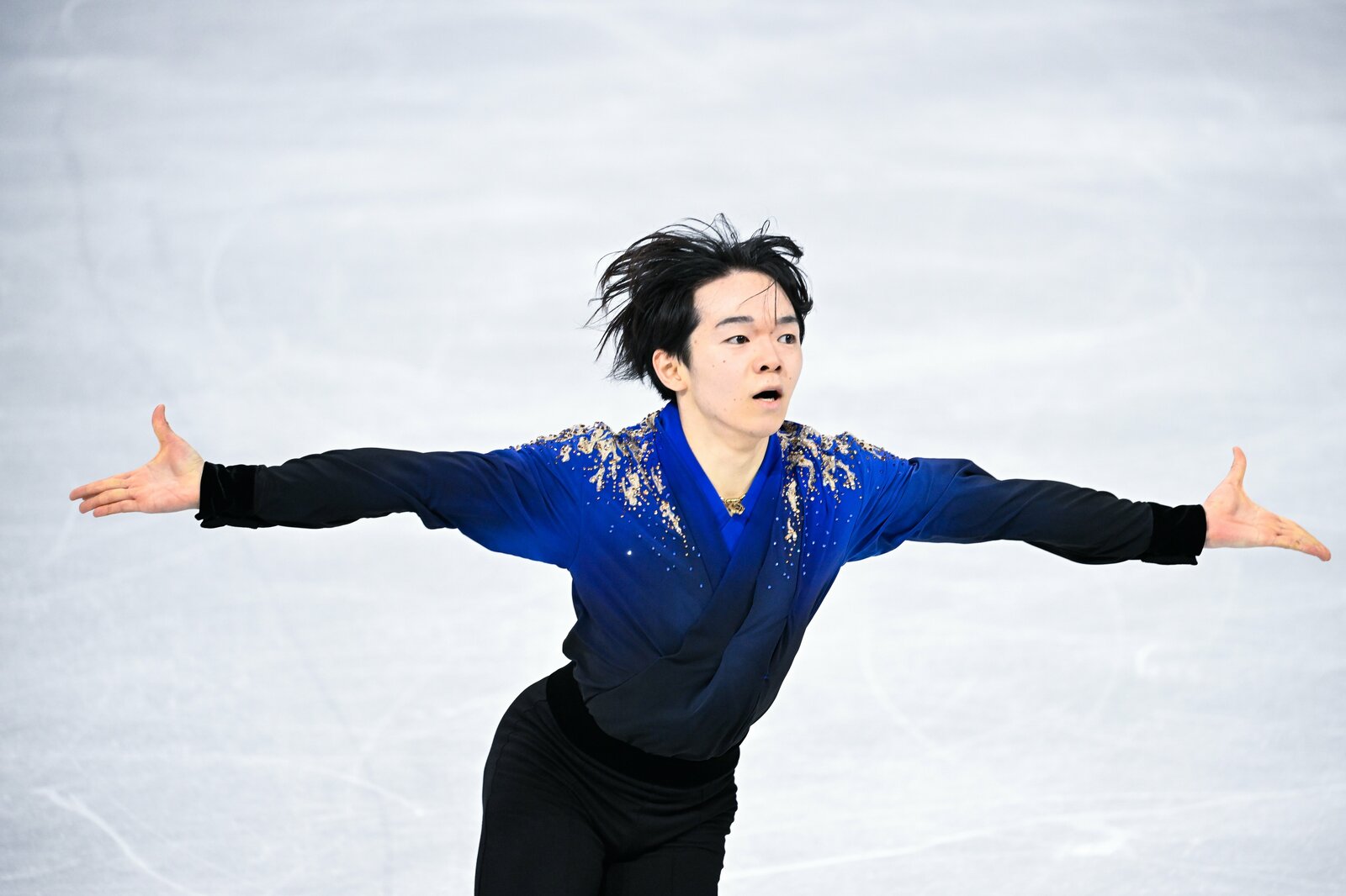 序盤の失敗もあり、笑顔での演技とはならなかった鍵山選手 ©️Asami Enomoto/JMPA