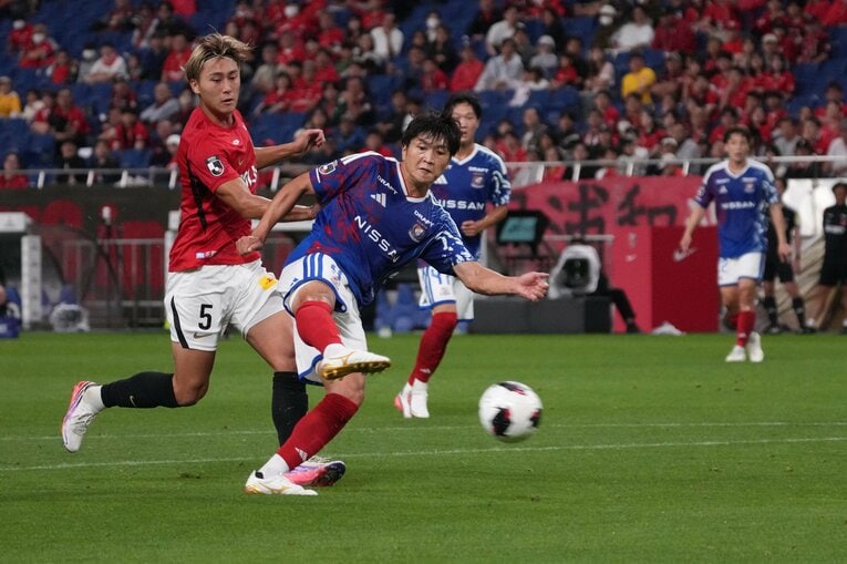 横浜F・マリノスでゴールを量産する谷村海那。28歳で初代表を手繰り寄せた　©Masashi Hara/Getty Images