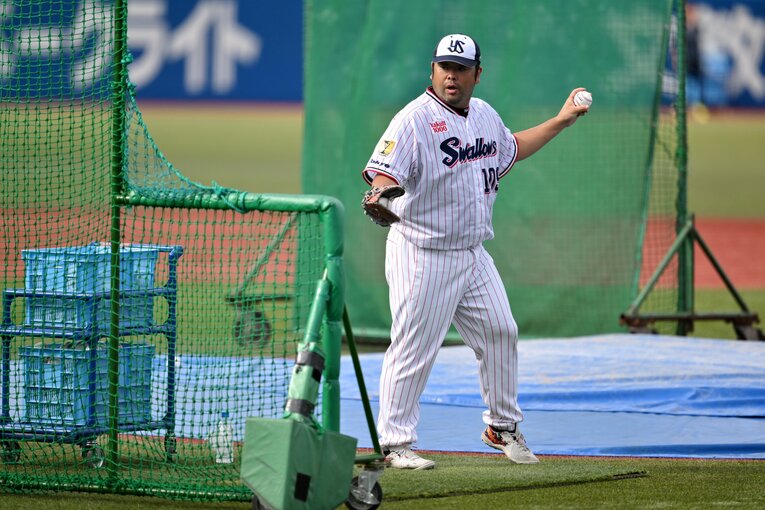 試合前練習風景。フリー打撃　©Hideki Sugiyama