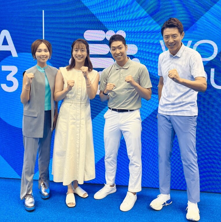 先日の「世界水泳」でも活躍したヒロドアナ（本人インスタより）