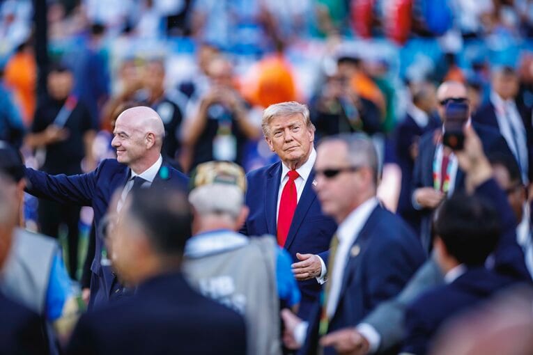 テレビに映らなかったW杯決勝撮影写真…トランプ大統領が（右に続きます）　©Kiichi Matsumoto/JMPA