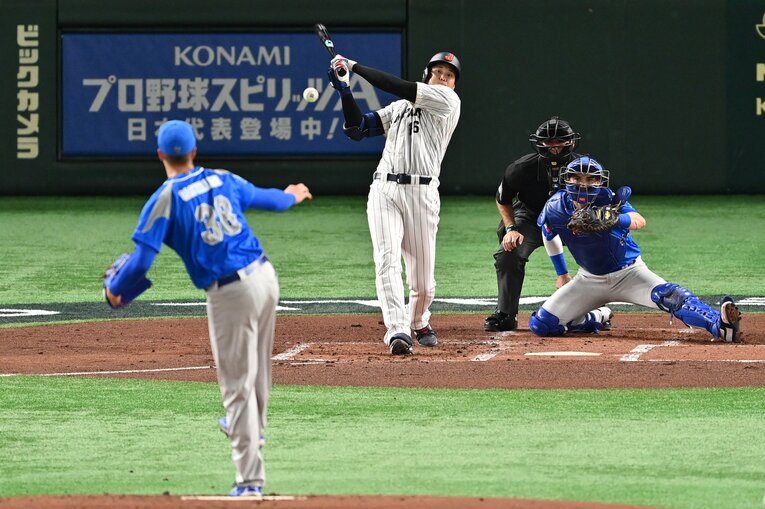 イタリア戦の大谷のバッティング　©Getty Images