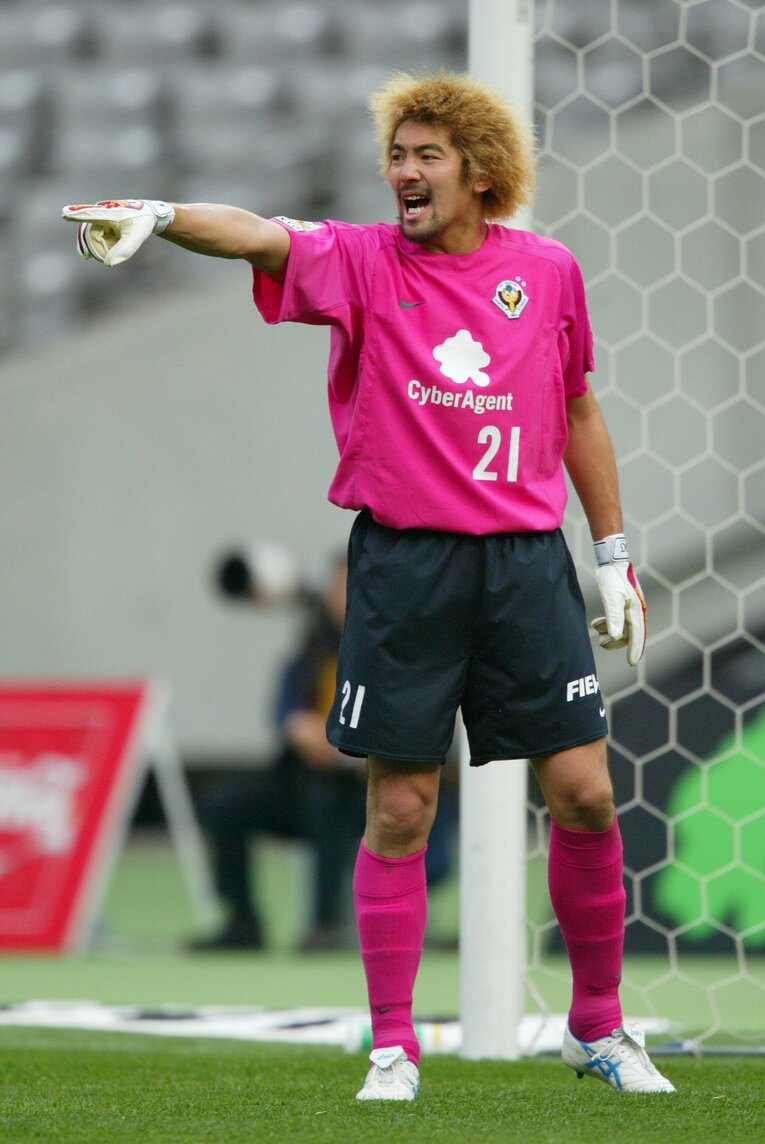 東京ヴェルディでは守護神として活躍。派手な金髪も印象的だった　©︎AFLO SPORT