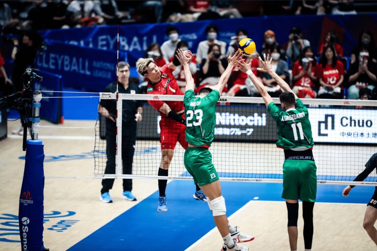 ネーションズリーグ ブルガリア戦　©︎FIVB