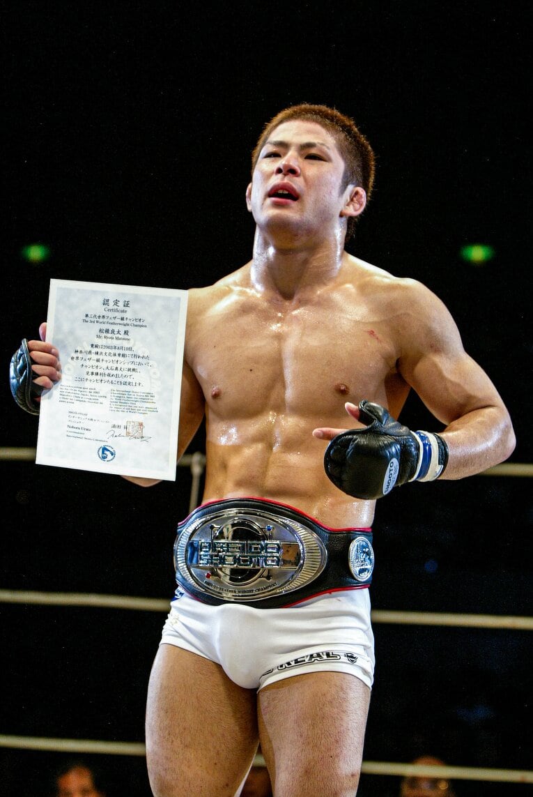 大石に勝利した松根。UFCファイターの平良達郎の師匠としても知られている　©Susumu Nagao