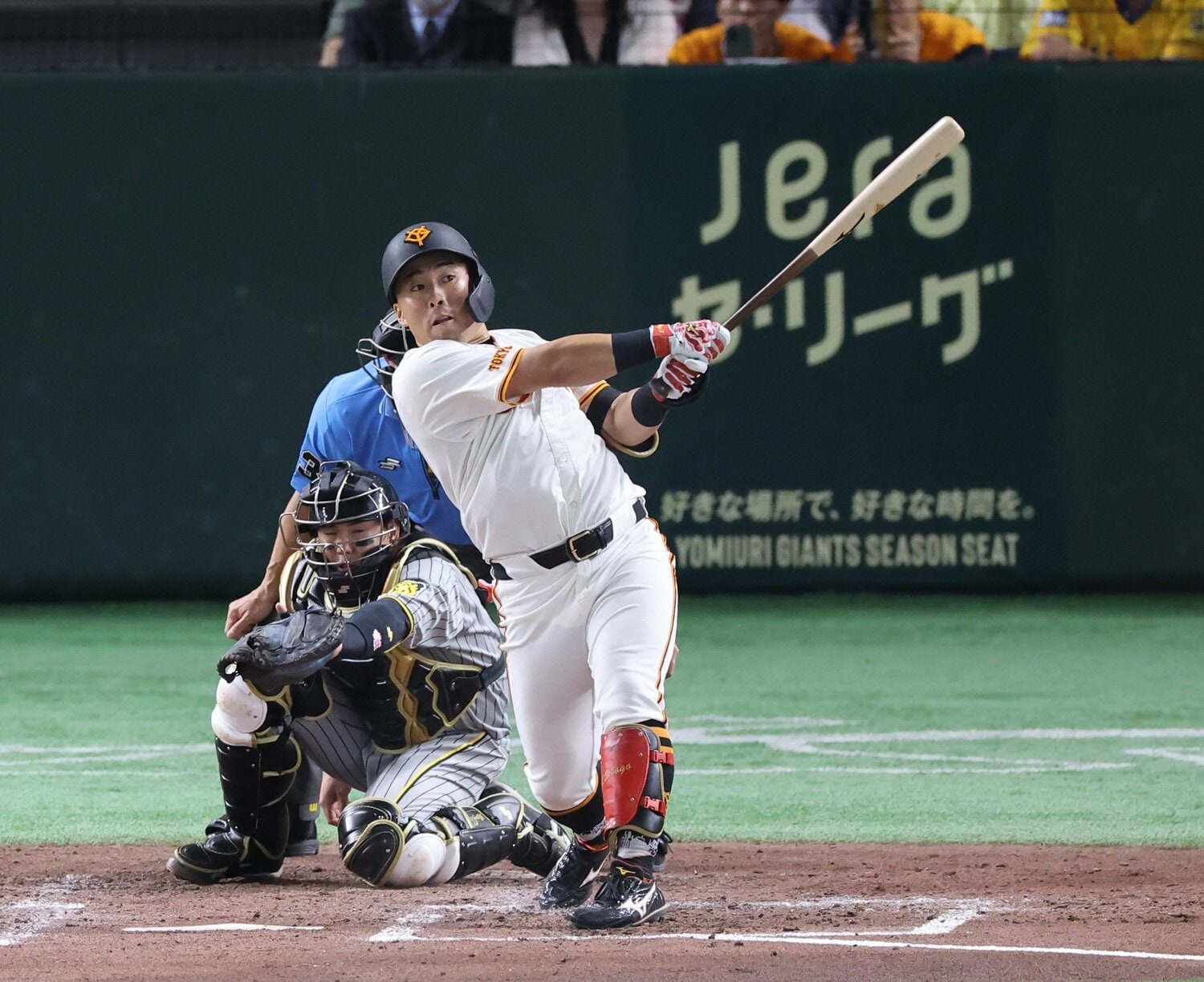 8月14日の阪神戦で巨人では史上2人目となる10代での満塁弾を放った浅野翔吾　©︎SANKEI SHIMBUN