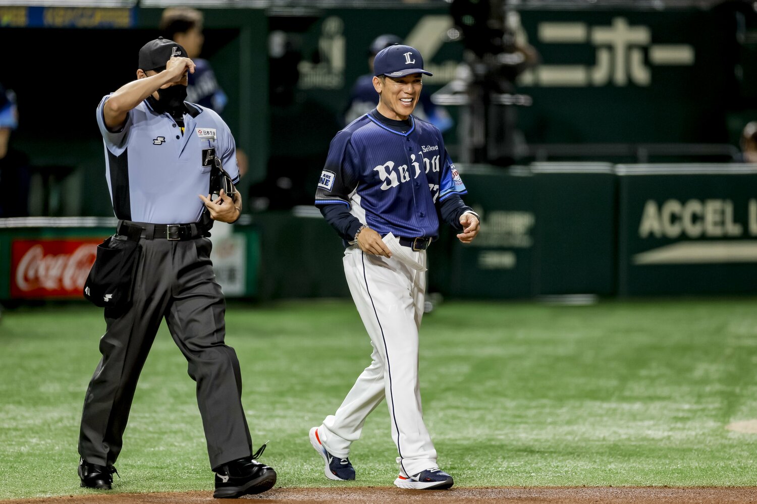 西武を率いる松井稼頭央監督 ©Kichi Matsumoto