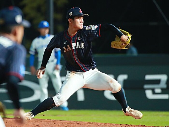 甲子園から解放された表情が楽しい。U-18で目を引いた西純矢の大器感。＜Number Web＞ photograph by AFLO