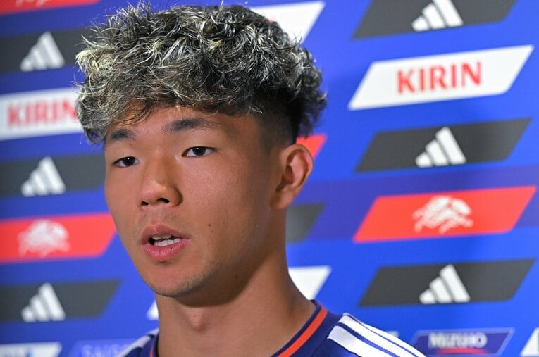 日本代表FW塩貝健人。試合前の発言がブラジル国内で大きく取りざたされることになった ／ photograph by Takuya Kaneko/JMPA
