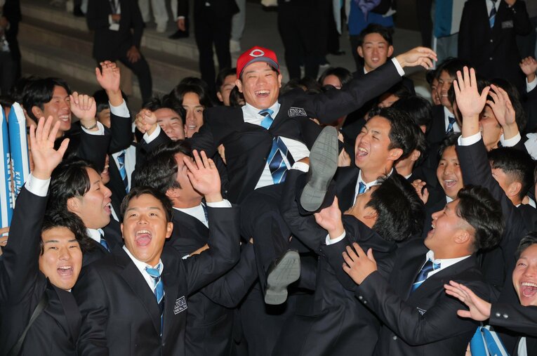 広島から3位指名を受けた近畿大の勝田成。勝田をはじめ4人がプロ志望届を出していた近畿大だが、その結果は明暗が分かれた　©AFLO