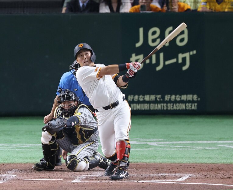 8月14日の阪神戦で巨人では史上2人目となる10代での満塁弾を放った浅野翔吾　©︎SANKEI SHIMBUN