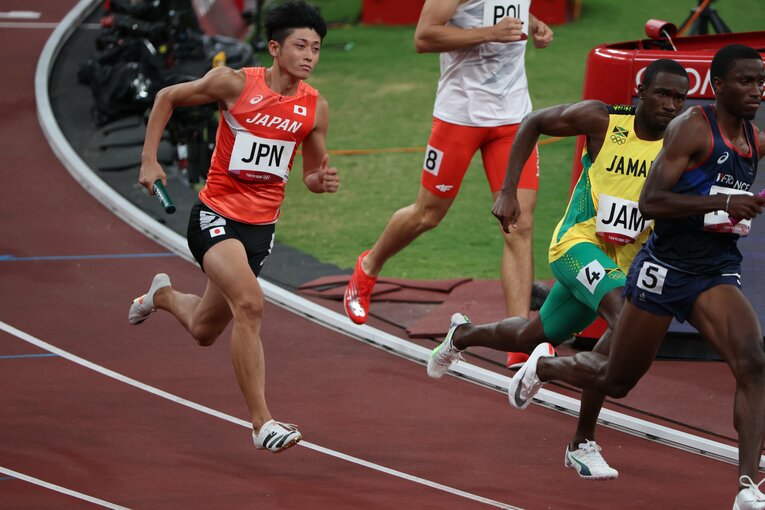 東京五輪ではマイルリレーに出場した佐藤拳太郎　©Shinya Mano/JMPA