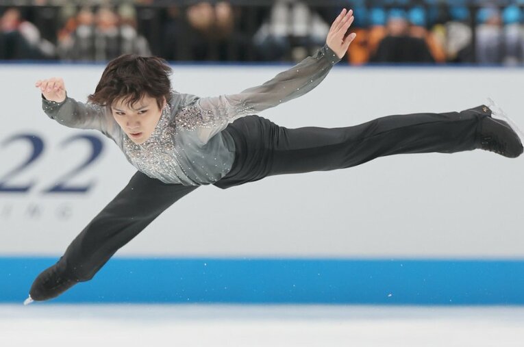 ジャパンオープンでマリニンと初対戦、僅差でおさえ1位となった世界選手権王者の宇野昌磨 ／ photograph by JIJI PRESS