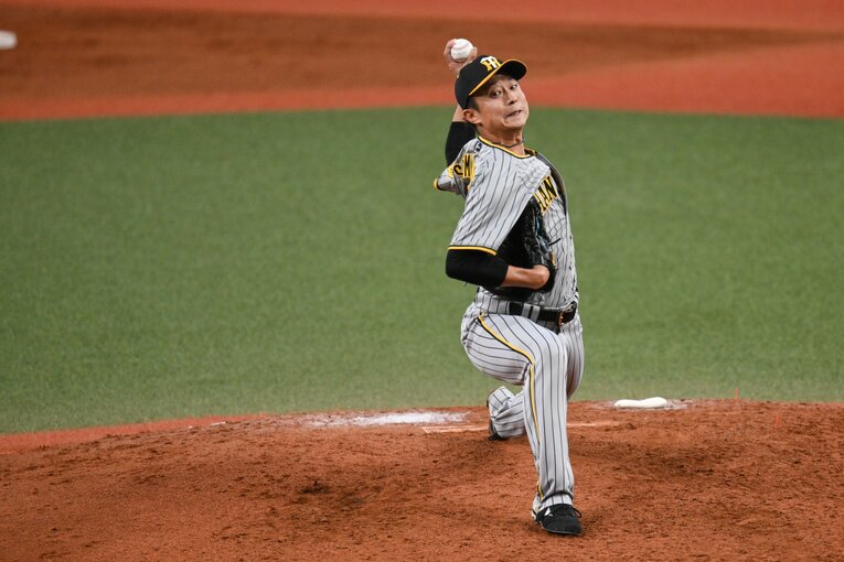 日本シリーズで好投した島本浩也 ©Nanae Suzuki