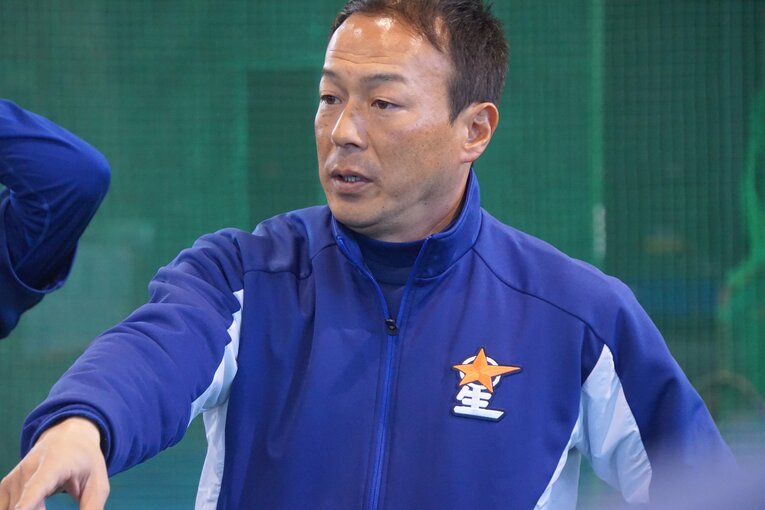 星稜の室内練習場　©Kei Nakamura