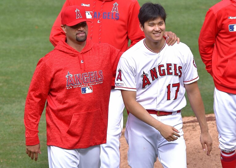 プホルスの実直な姿は、新人時代の大谷にも大きな影響を与えた　©JIJI PRESS