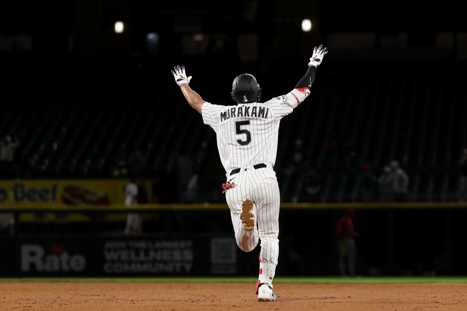 エンゼルス戦で12号逆転3ランを放った村上　©Getty Images