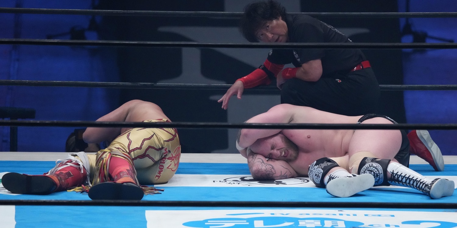 飛び過ぎて頭を強打してしまったゲイブ・キッド　©Essei Hara