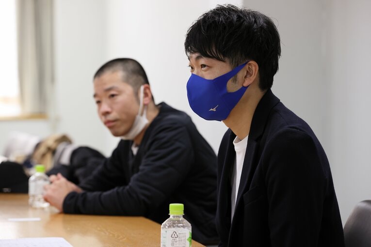 アキナの秋山賢太（手前）と山名文和。M-1決勝は2016年以来4年ぶり2度目だった