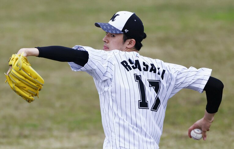 投手陣の柱としての活躍が期待される佐々木朗希　©︎KYODO