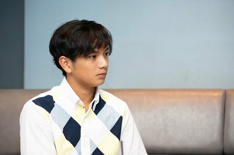 ホッケーについて語る宇野樹。競技への想いは真剣そのものだ。 ／ photograph by Asami Enomoto