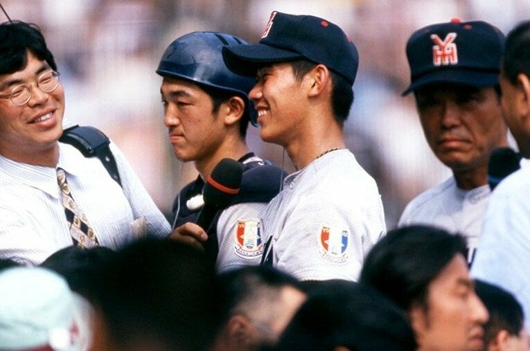 横浜高校時代の松坂と小山　©Hideki Sugiyama