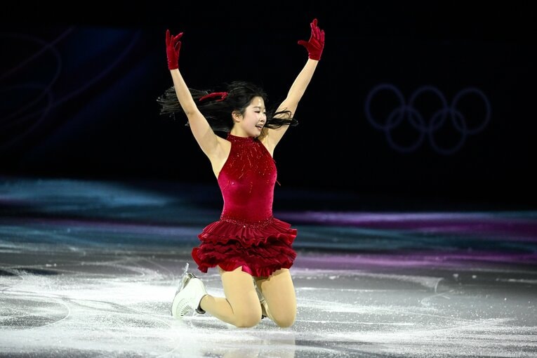 エキシビション、氷上のうつ伏せポーズ　©Asami Enomoto/JMPA