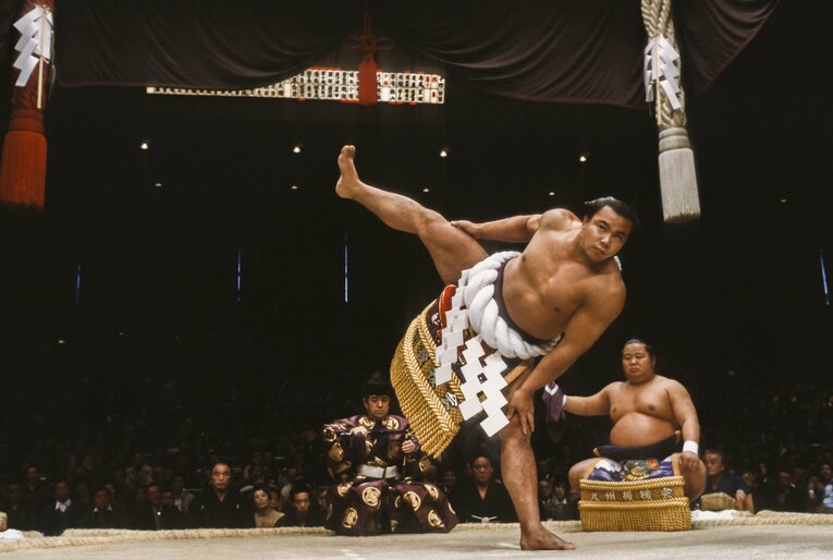 千代の富士の横綱土俵入り（1983年）©Getty Images