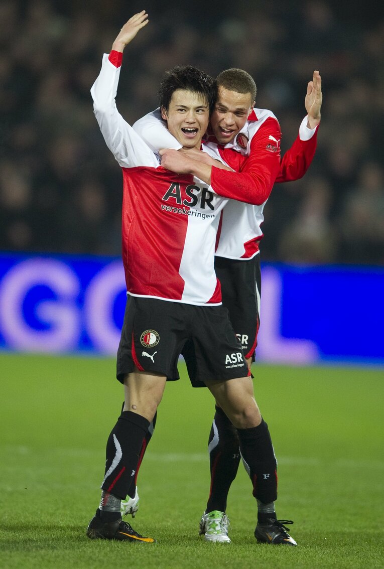 2010-11シーズン、レンタル先のオランダ1部フェイエノールトでリーグ12試合出場3ゴール。宮市亮（当時18歳）は鮮烈な欧州デビューを果たした　©Getty Images