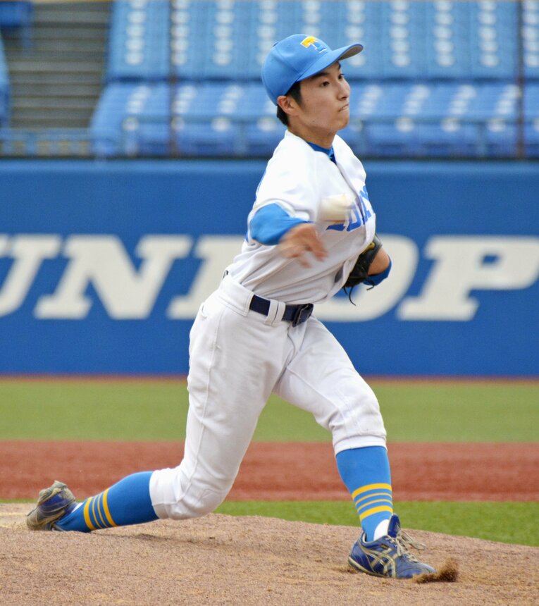 この春、東大野球部に入部した元ロッテ渡辺俊介の長男・向輝（1年）。東京六大学フレッシュトーナメントで神宮デビューを果たした　©Sports Nippon／AFLO