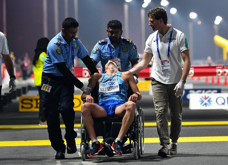 もともと過酷な50km競歩だが、暑さが加わり、異常なコンディションで行われたレースとなった　©AFP=JIJI PRESS