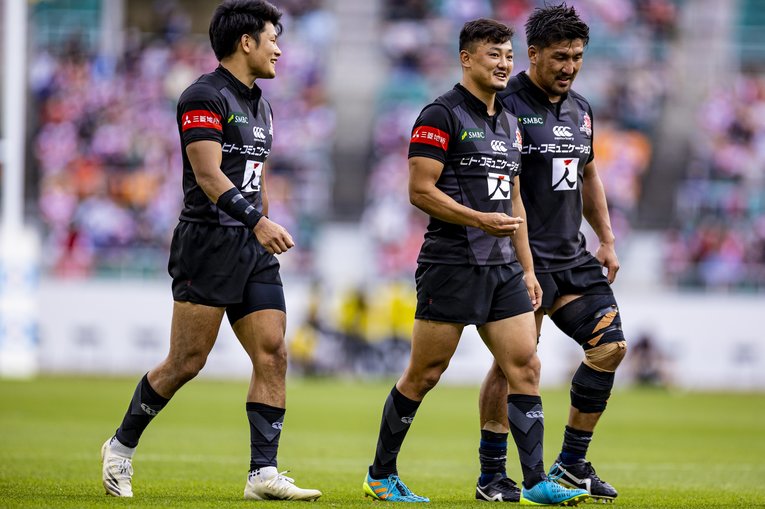 サンウルブズFB野口竜司、WTB尾﨑晟也、布巻峻介　©︎Kiichi Matsumoto