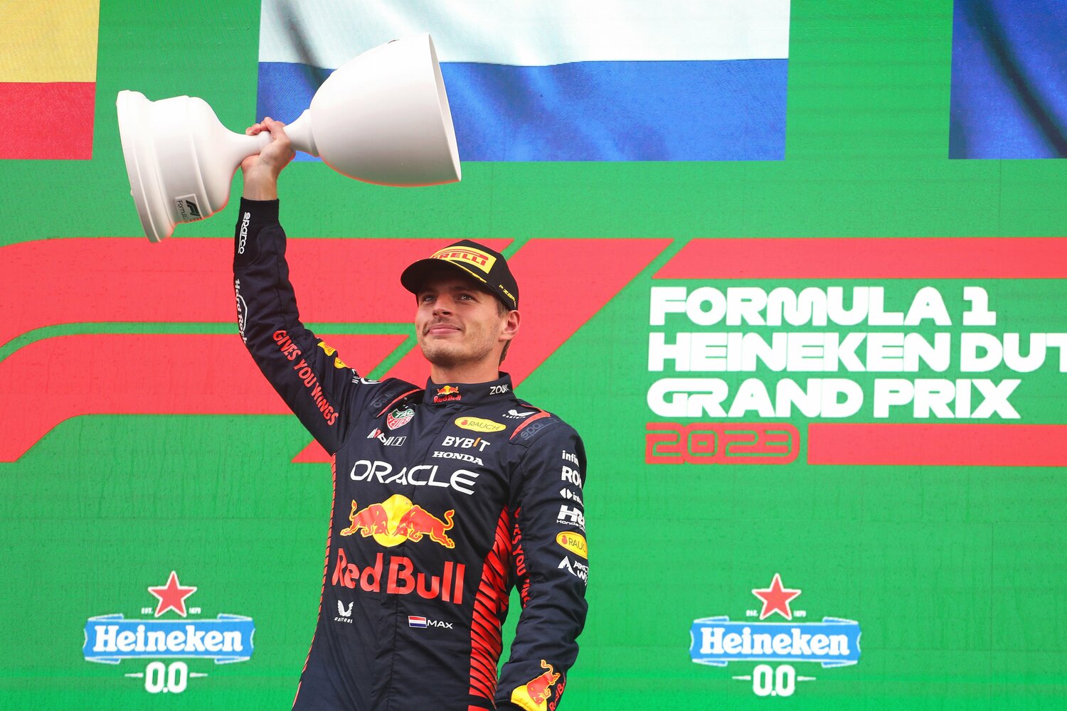 母国グランプリの大観衆の前で、フェルスタッペンは表彰台の頂点に立った　©Getty Images / Red Bull Content Pool