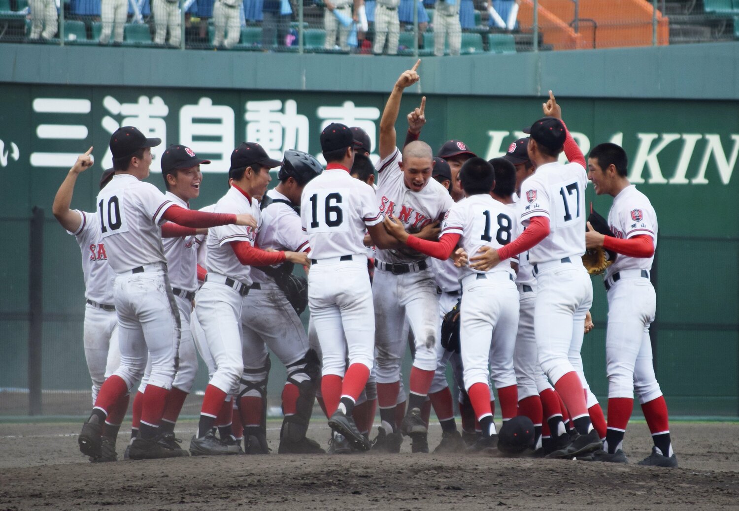 2017年、“ボーク見逃し”の一件があった創志学園に引き分けるも、再試合で夏の甲子園出場を決めた　©JIJI PRESS