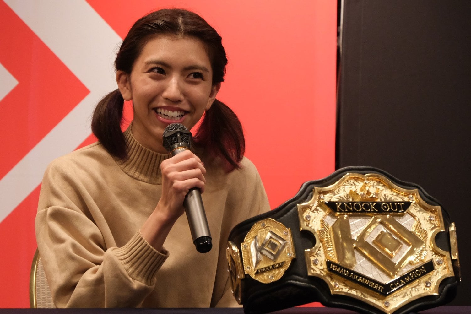 試合前日のぱんちゃん璃奈 ©Norihiro Hashimoto