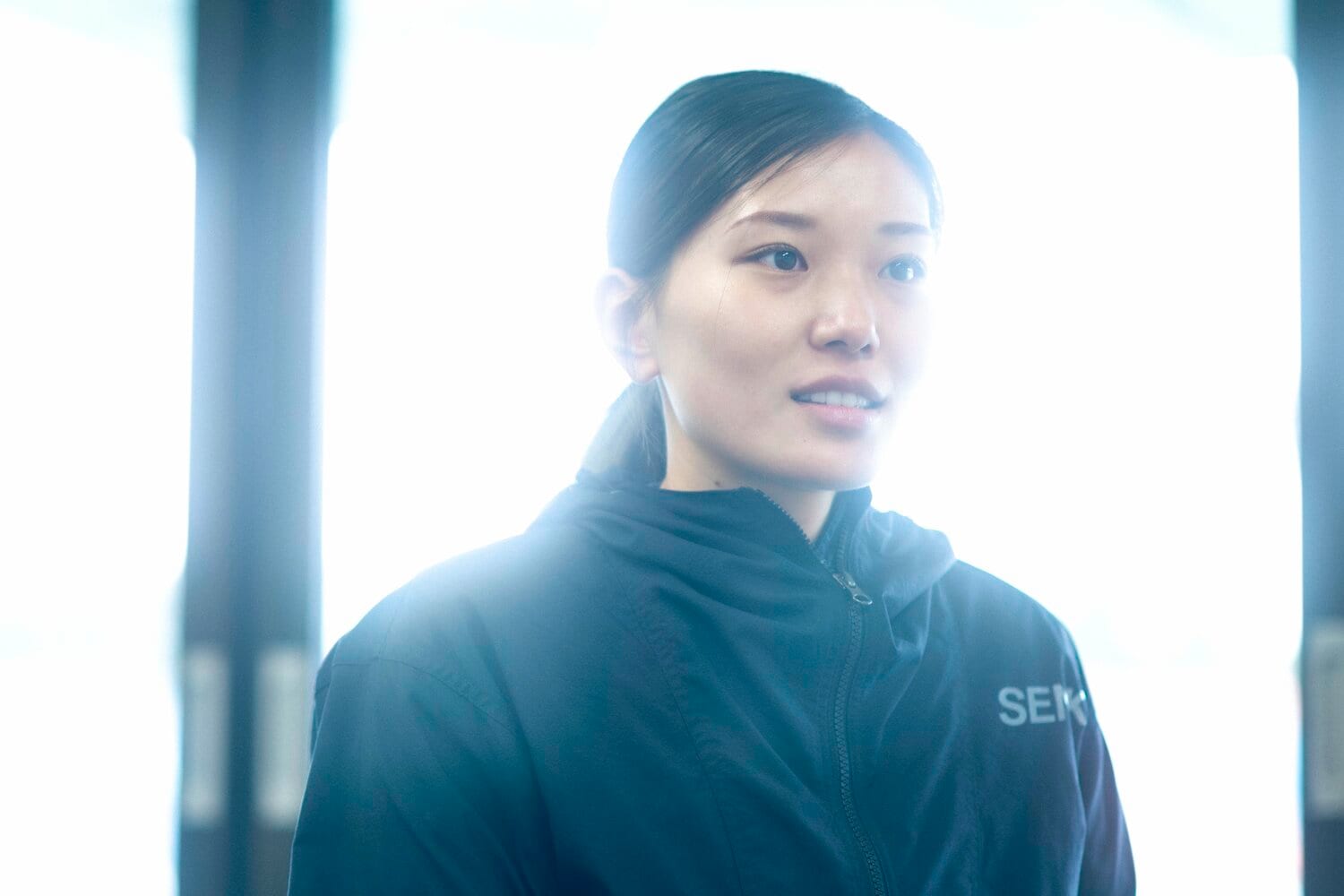 インタビューに応じる高橋選手　©Takuya Sugiyama