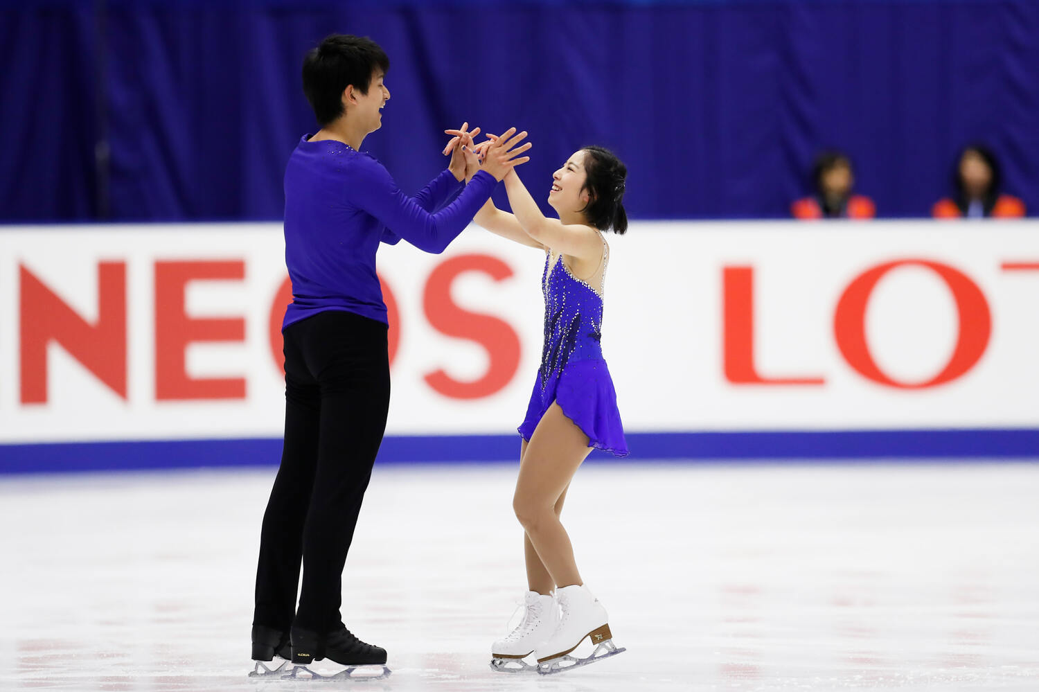 ペア結成1年目の2019年、NHK杯フリーの演技直後の様子　©AFLO