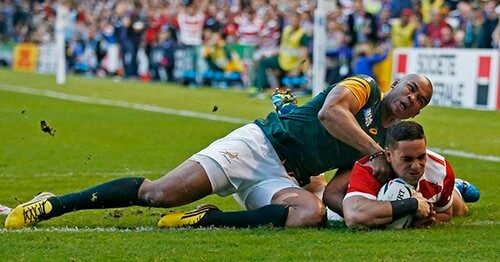 【非売品】ラグビー日本代表アップティーシャツ（2015年ラグビーワールドカップ） 超レア❗️ラグビー 日本代表 ワールドカップ 2015 ジャージ❗️ 超