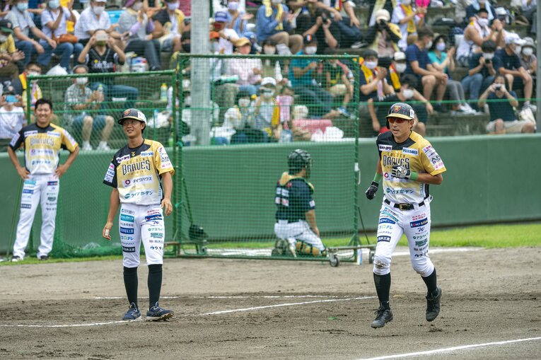 BCリーグデビュー戦でいきなりホームランを放って観客を沸かせた　©︎Takuya Sugiyama