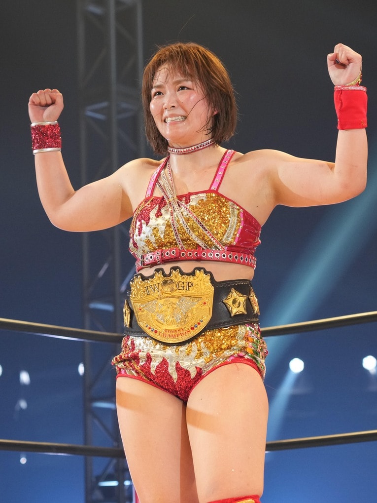 IWGP女子王者になったSareee。2025年6月21日、国立代々木第二競技場　©Essei Hara