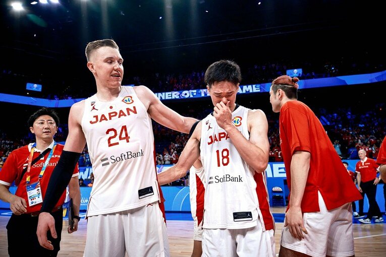 試合後の馬場の目には涙も　©︎FIBA