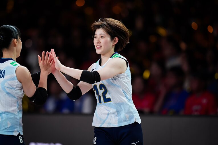 福留慧美（VNLセルビア戦）©︎Volleyball World