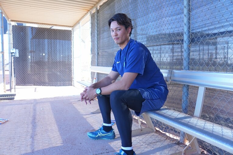 2月末、キャンプ地のアリゾナでインタビューに応じた藤浪晋太郎 ©NumberWeb