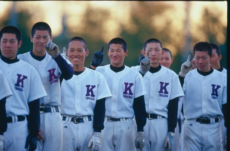 2004年撮影。香田誉士史監督時代の駒大苫小牧。北海道の地から全国制覇を成し遂げた　©Hideki Sugiyama