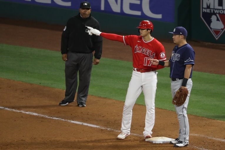 大谷と筒香の“指さし確認”　©Getty Images