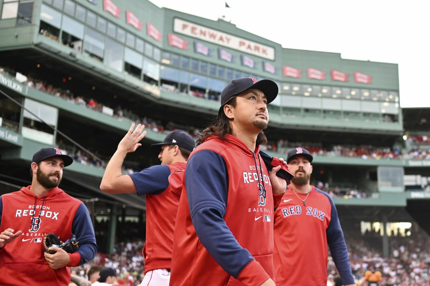 レッドソックス時代の澤村　©Getty Imagesレッドソックス時代の同僚、マット・ストラーム　©Getty Images