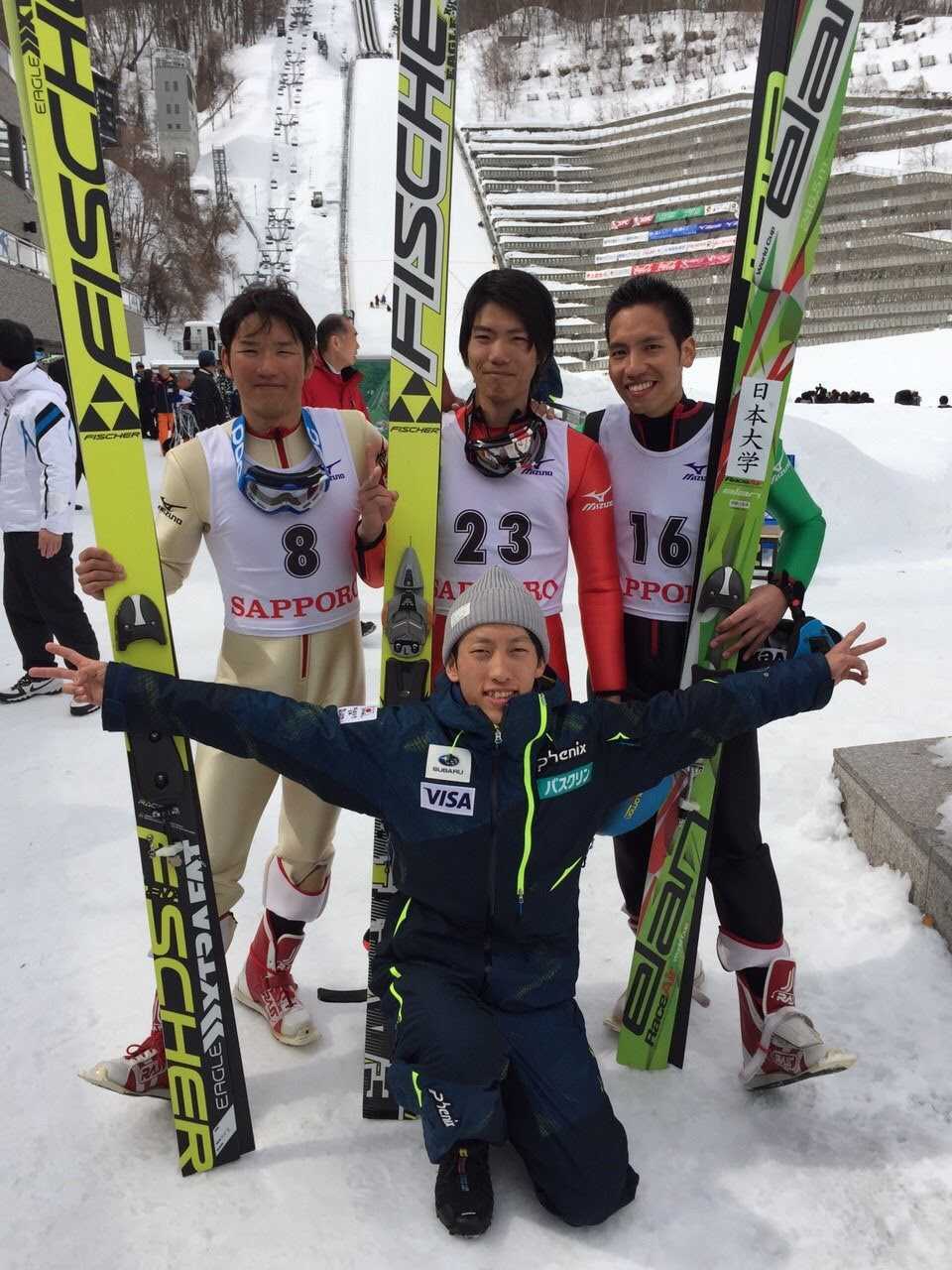 日大時代の金城。大学時代はジャンパーとしては苦しい4年間になった／本人提供