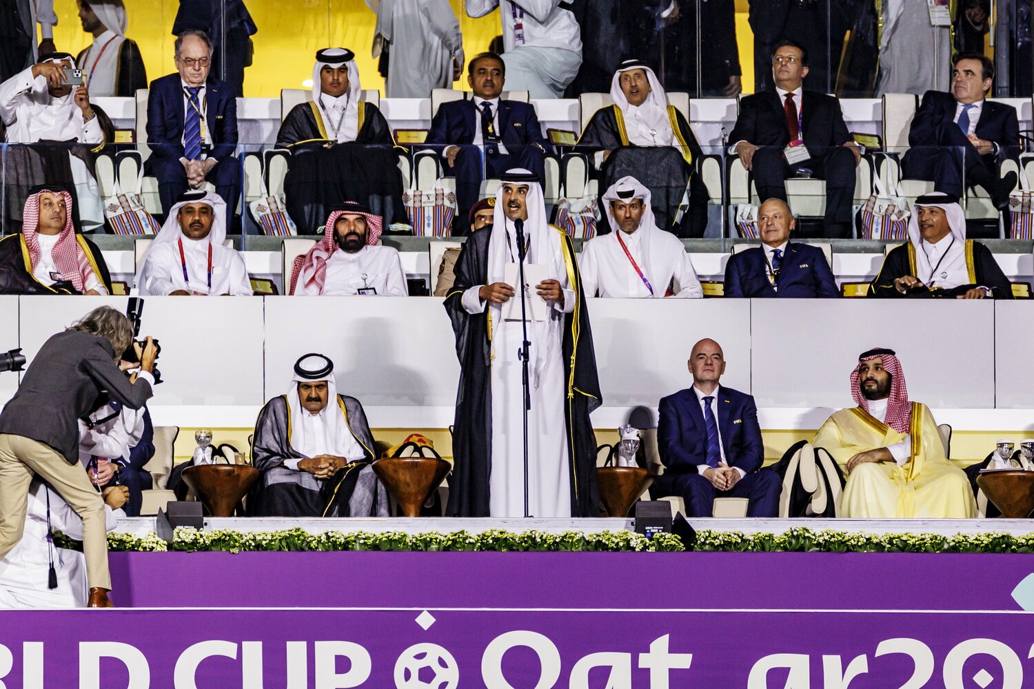 開幕式であいさつを行うカタール首長のタミーム・ビン・ハマド・アール=サーニー ©Kiichi Matsumoto