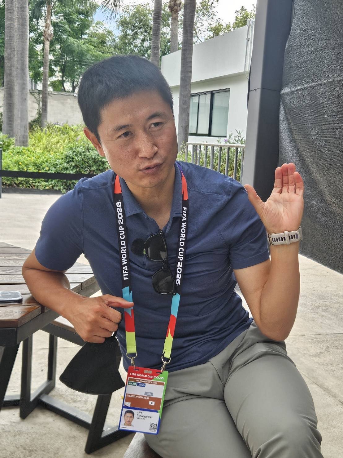 現役を引退後、韓国で人気解説者としても活動するイ・ヨンピョ氏　©筆者提供